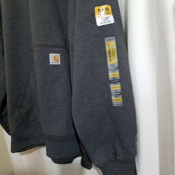 Carhartt Men’s Rain Defender Loose Fit Heavyweight Hoodie Size 2XL -(Gray)  –NWT - Picture 11 of 16